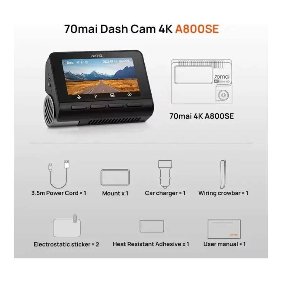 70mai Dash Cam 4K A800SE