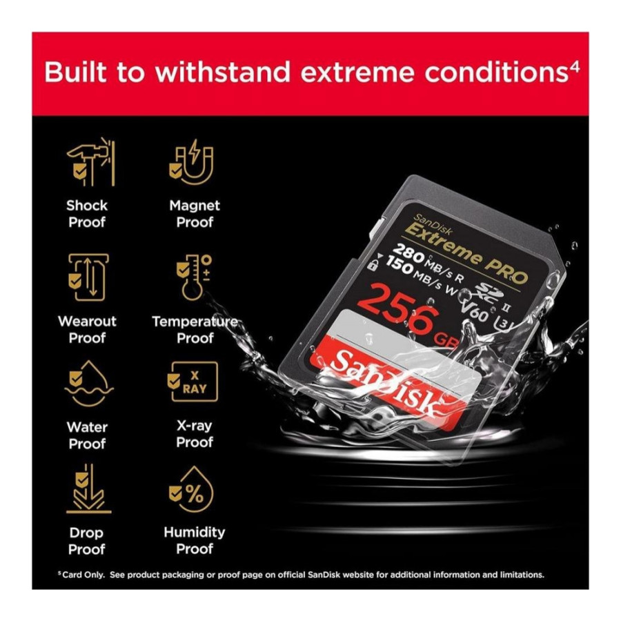 SanDisk 256 GB SDXC Extreme Pro UHS-II U3 V60 Class 10 (SDSDXEP-256G-GN4IN)