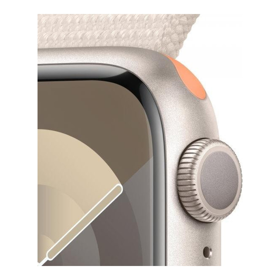 Apple Watch Series 9 GPS 45mm Starlight Aluminum Case w. Starlight Sport Loop (MR983)