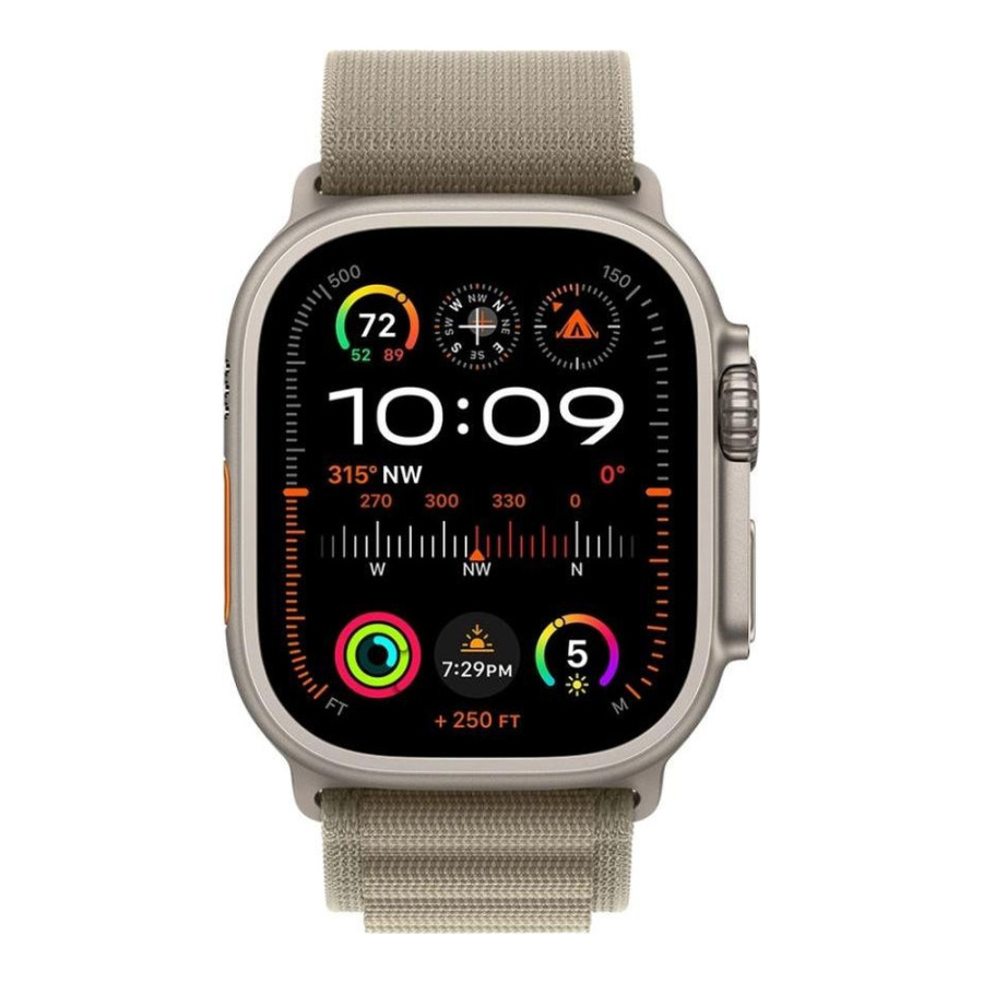 Apple Watch Ultra 2 GPS + Cellular 49mm Titanium Case with Olive Alpine Loop - Medium (MREY3/MRFJ3)