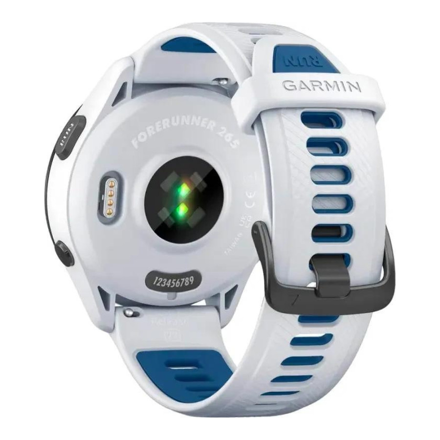Garmin Forerunner 265 Black Bezel w. Whitestone Case and Whitestone/Tidal Blue S. Band (010-02810-01/11/51)