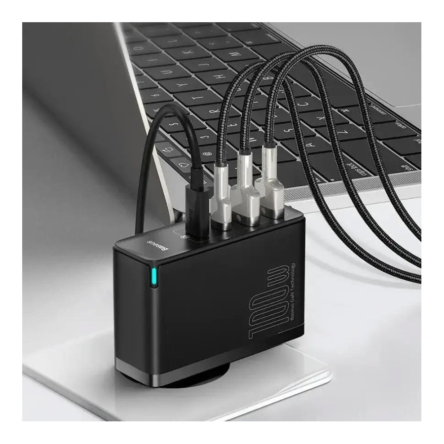 Baseus GaN2 Pro Q.C 2C + Charger Type-C Cable 100W Black (CCGAN2P-L01)