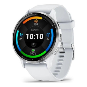 Garmin Venu 3 Silver Stainless Steel Bezel with Whitestone Case and Silicone Band (010-02784-00/50)