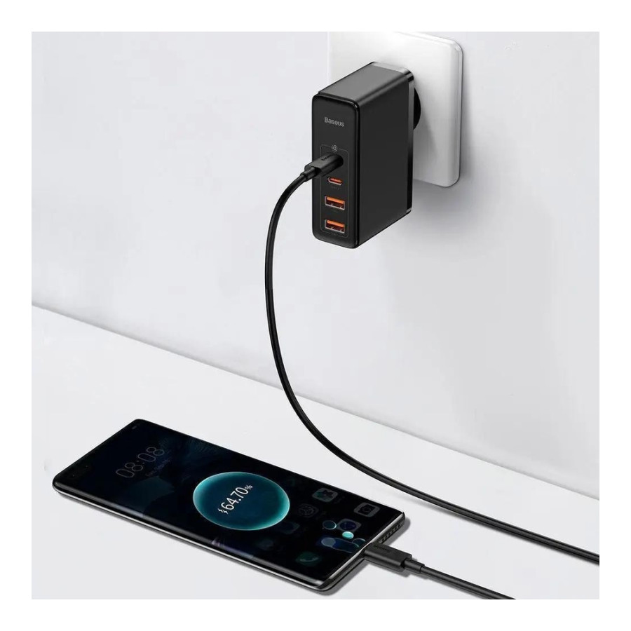 Baseus GaN2 Pro Q.C 2C + Charger Type-C Cable 100W Black (CCGAN2P-L01)