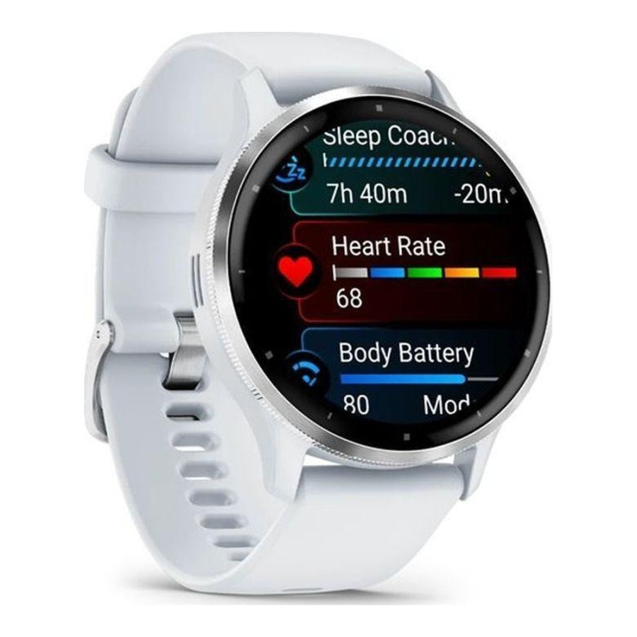Garmin Venu 3 Silver Stainless Steel Bezel with Whitestone Case and Silicone Band (010-02784-00/50)