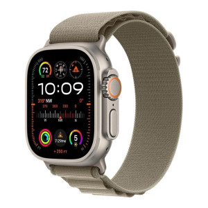Apple Watch Ultra 2 GPS + Cellular 49mm Titanium Case with Olive Alpine Loop - Small (MREX3/MRFH3)
