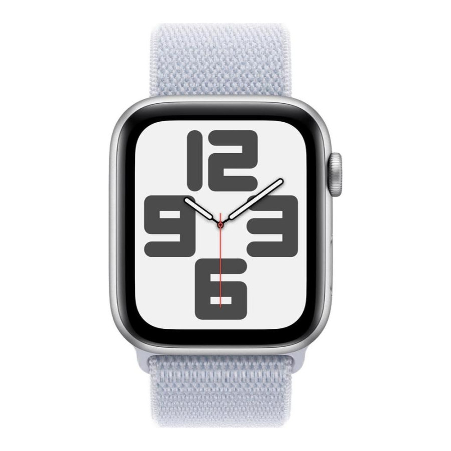 Apple Watch SE 2 GPS 40mm Silver Aluminium Case w. Blue Cloud Sport Loop (MXEE3)