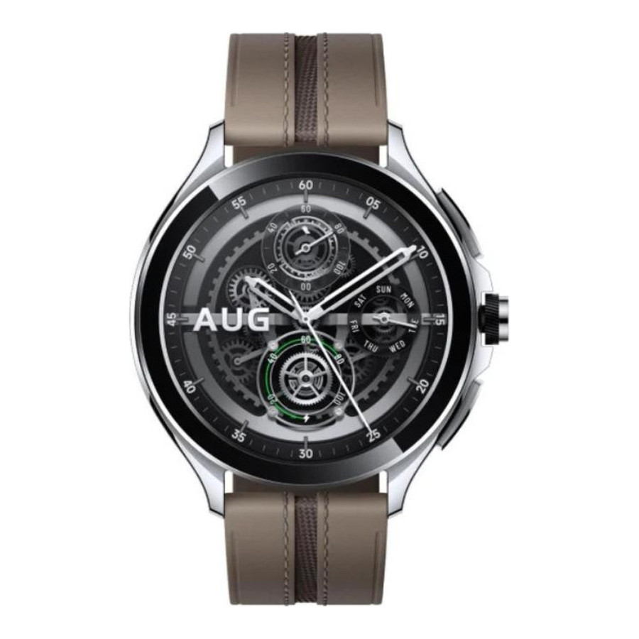 Xiaomi Watch 2 Pro Bluetooth Silver Case with Brown Leather Strap (BHR7216GL)