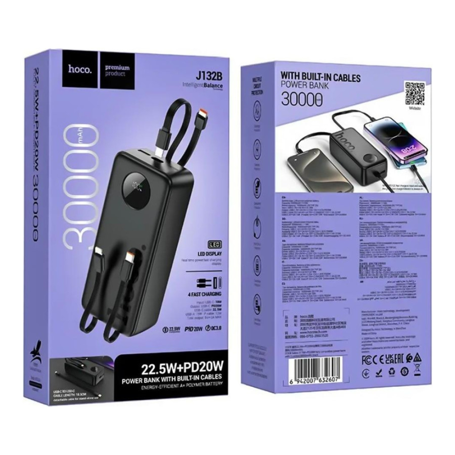 Hoco J132B Sabio 30000mAh Black