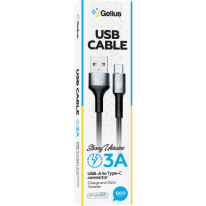 Кабель USB Gelius Strong Ukraine GP-UCN002C Type-C (1.2м) (3A) Black