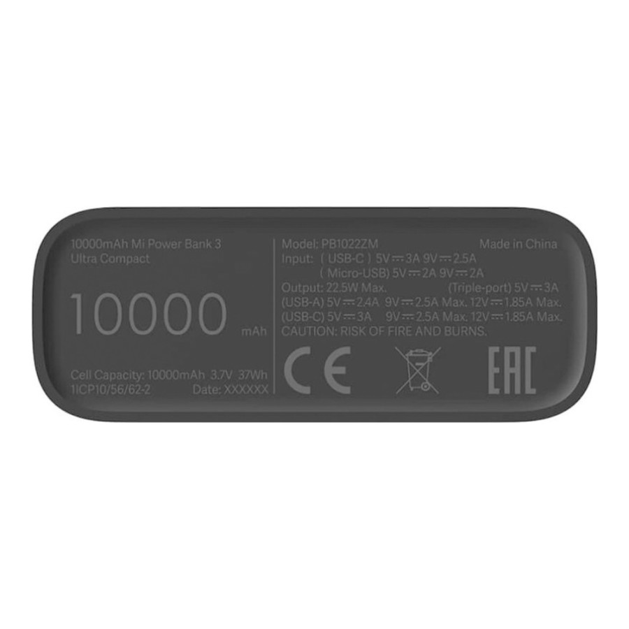 Xiaomi Power Bank 3 Ultra Compact Black 10000mAh (BHR4412GL)