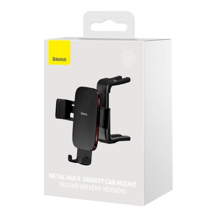 Baseus Metal Age II Gravity Car Mount (Round Air Vent Version) Black (SUJS030001)