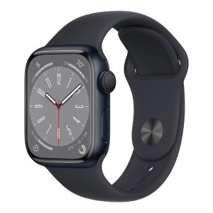Apple Watch Series 8 GPS 45mm Midnight Aluminum Case w. Midnight Sport Band - S/M (MNUJ3)