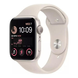 Apple Watch SE 2 GPS 44mm Starlight Aluminum Case w. Starlight Sport Band - M/L (MNTE3)