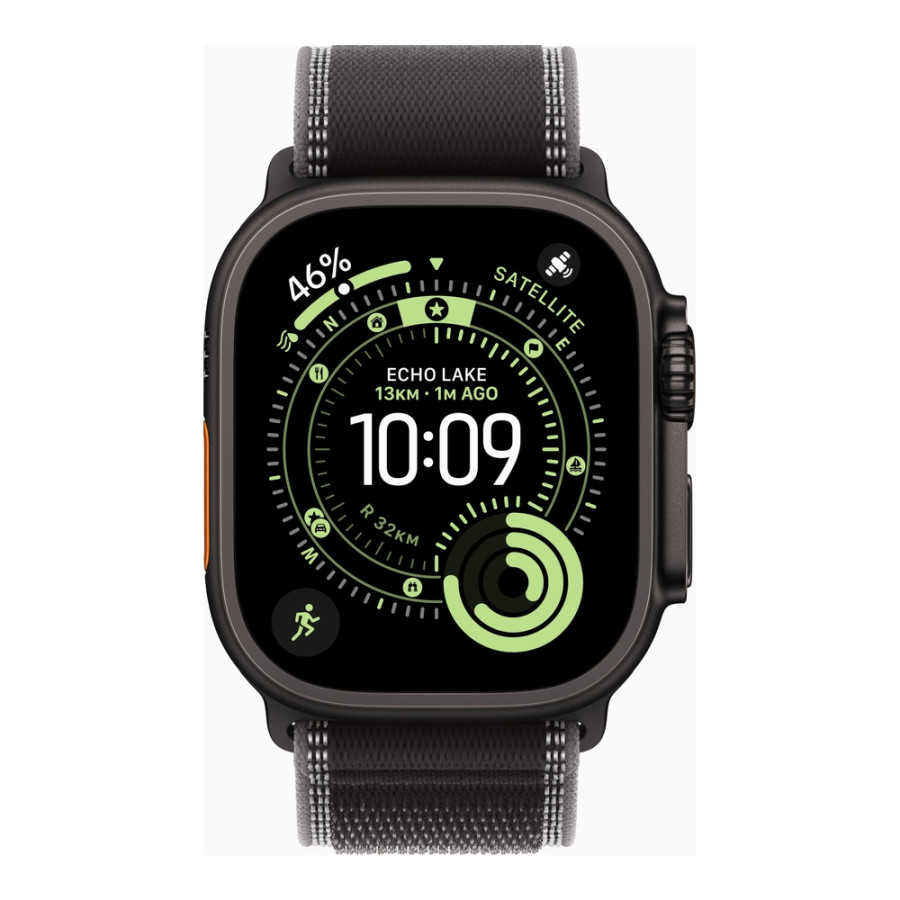 Apple Watch Ultra 3 GPS + Cellular 49mm Black Tit. Case w. Black/Charcoal Trail Loop - S/M (MF1D4)