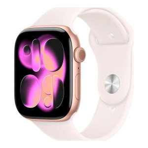 Apple Watch Series 11 GPS + Cellular 42mm Rose Gold Alu. Case w. Light Blush Sport Band - S/M (MF8E4)