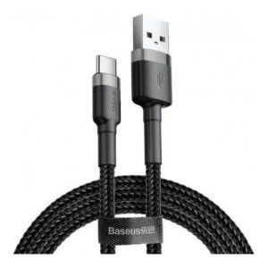 Baseus Сafule Cable USB For Type-C 2A 2M Gray+Black (CATKLF-CG1)