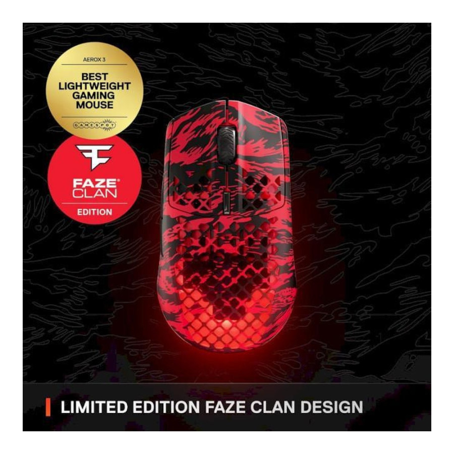 SteelSeries Aerox 3 Wireless Faze Clan Edition Red Black (62609)