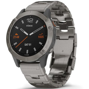 Garmin Fenix 6 Pro Sapphire Titanium with Vented Titanium Bracelet (010-02158-23)