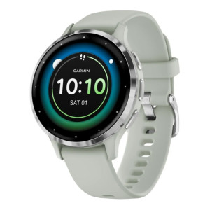 Garmin Venu 3S Silver S. Steel Bezel w. Sage Gray Case and S. Band (010-02785-01/51)