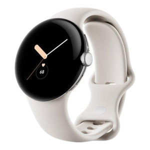 Google Pixel Watch Polished Silver Case/Chalk Active Band