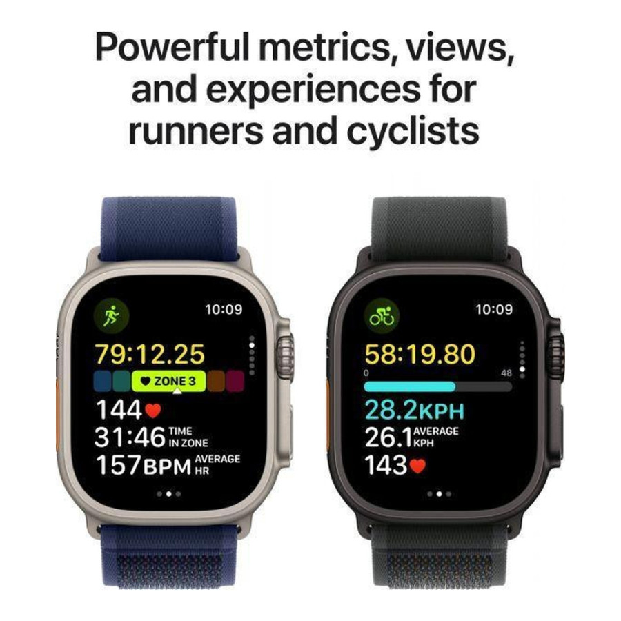 Apple Watch Ultra 2 GPS + Cellular 49mm Black Titan. Case w. Dark Green Alpine Loop - Medium (MX4R3)