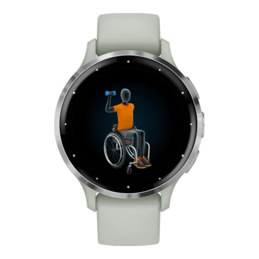 Garmin Venu 3S Silver S. Steel Bezel w. Sage Gray Case and S. Band (010-02785-01/51)