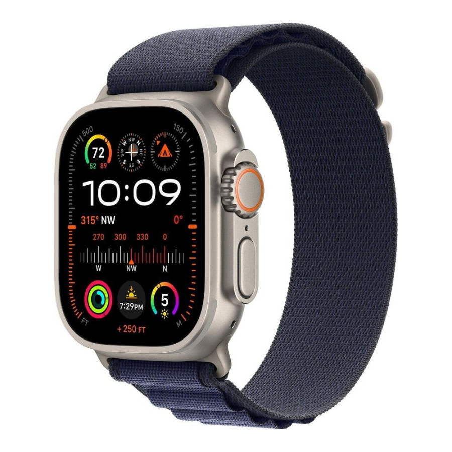 Apple Watch Ultra 2 GPS + Cellular 49mm Natural Titan. Case w. Navy Alpine Loop - Small (MYT33+MXMX3)