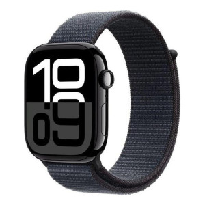 Apple Watch Series 10 GPS 46mm Jet Black Aluminum Case w. Ink Sport Loop (MWWR3)