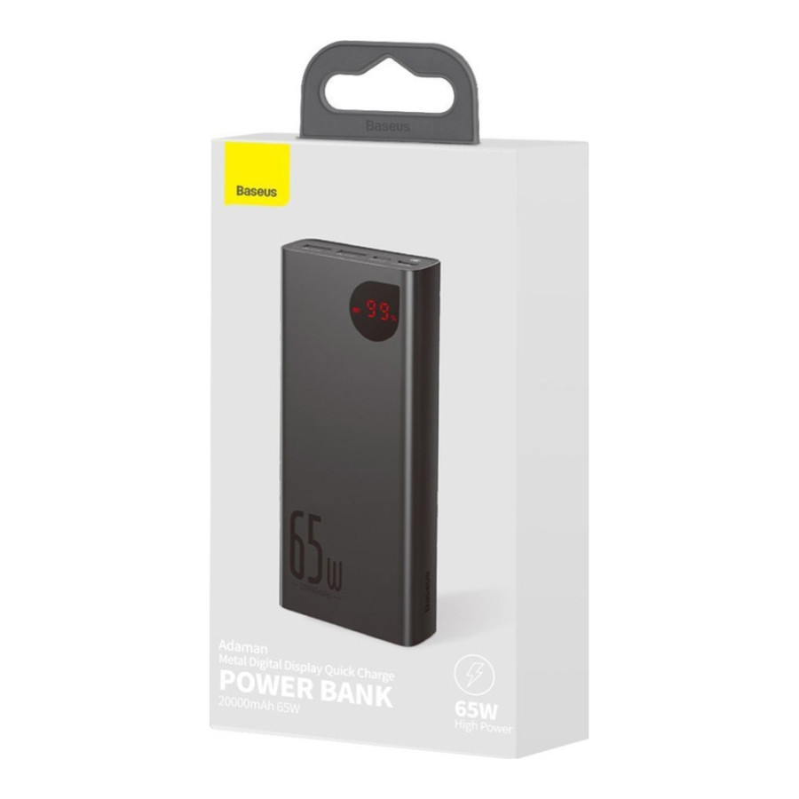 Baseus Adaman Metal Digital Display Quick Charge Power Bank 65W 20000mAh Black (PPIMDA-D01, PPADM-65S)