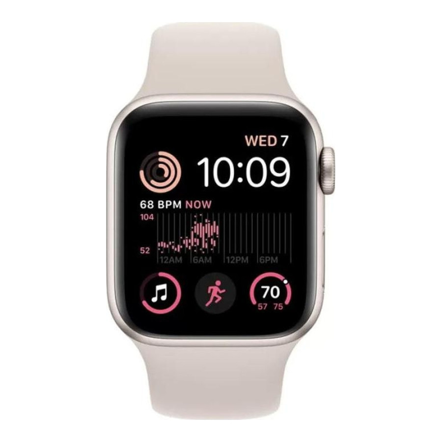 Apple Watch SE 2 GPS 44mm Starlight Aluminum Case with Starlight Sport Band (MNJX3)