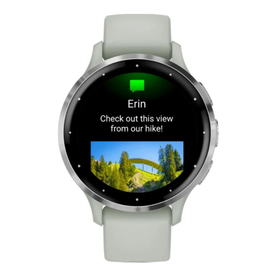 Garmin Venu 3S Silver S. Steel Bezel w. Sage Gray Case and S. Band (010-02785-01/51)
