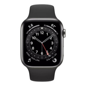 Apple Watch Series 6 GPS + Cellular 40mm Graphite Stainless Steel Case w. Black Sport B. (M02Y3) (US)