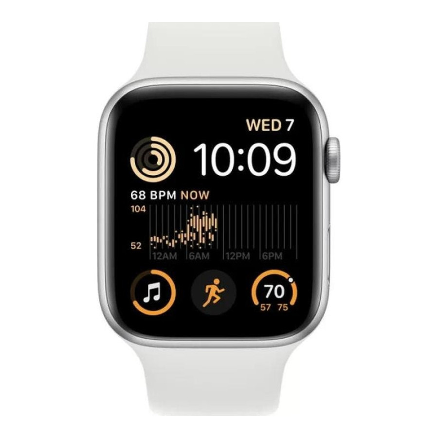 Apple Watch SE 2 GPS 40mm Silver Aluminum Case with White Sport Band - S/M (MNT93)