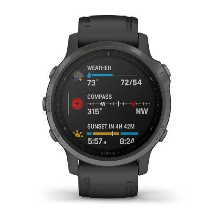 Garmin Fenix 6S Pro Sapphire Carbon Gray DLC with Black Band (010-02159-25/24, 010-02159-7F)