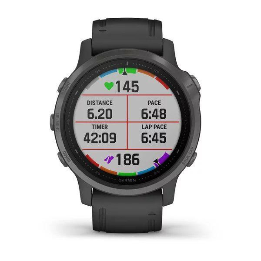 Garmin Fenix 6S Pro Sapphire Carbon Gray DLC with Black Band (010-02159-25/24, 010-02159-7F)