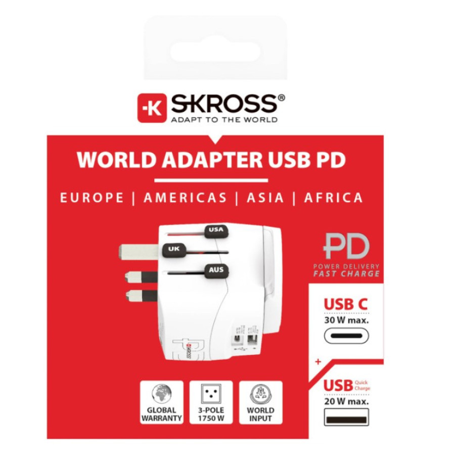 SKROSS Pro Light World Travel Adapter with USB