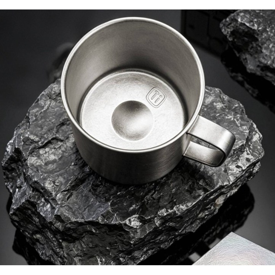 Quange Double-wall Pure Titanium Mug 420ml Silver (Ti201)