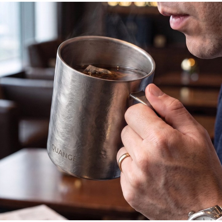 Quange Double-wall Pure Titanium Mug 420ml Silver (Ti201)