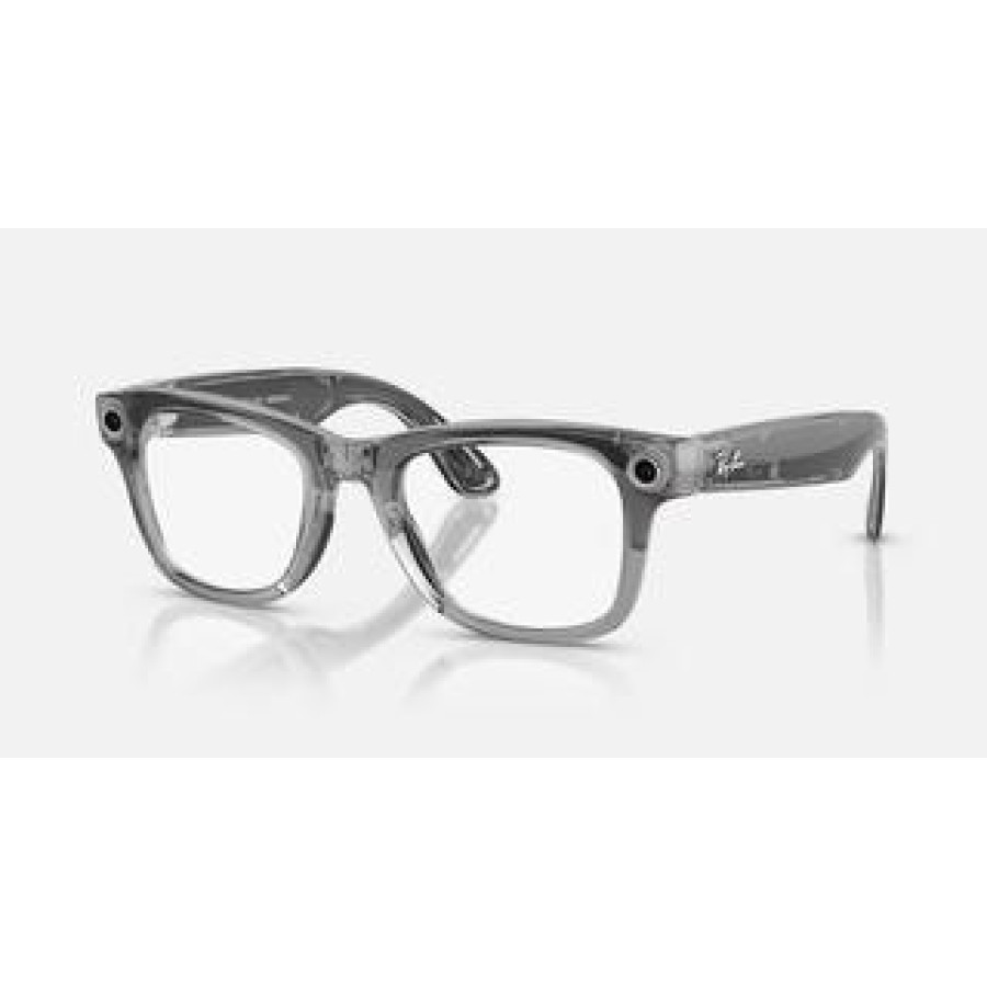 Ray-Ban Meta Wayfarer Gen2 Standard Shiny Transparent Grey Frame/Clear Sapphire Lenses (RW4012 6840MF 50-22)