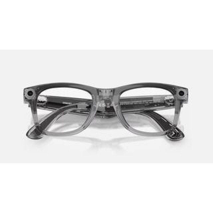 Ray-Ban Meta Wayfarer Gen2 Standard Shiny Transparent Grey Frame/Clear Sapphire Lenses (RW4012 6840MF 50-22)