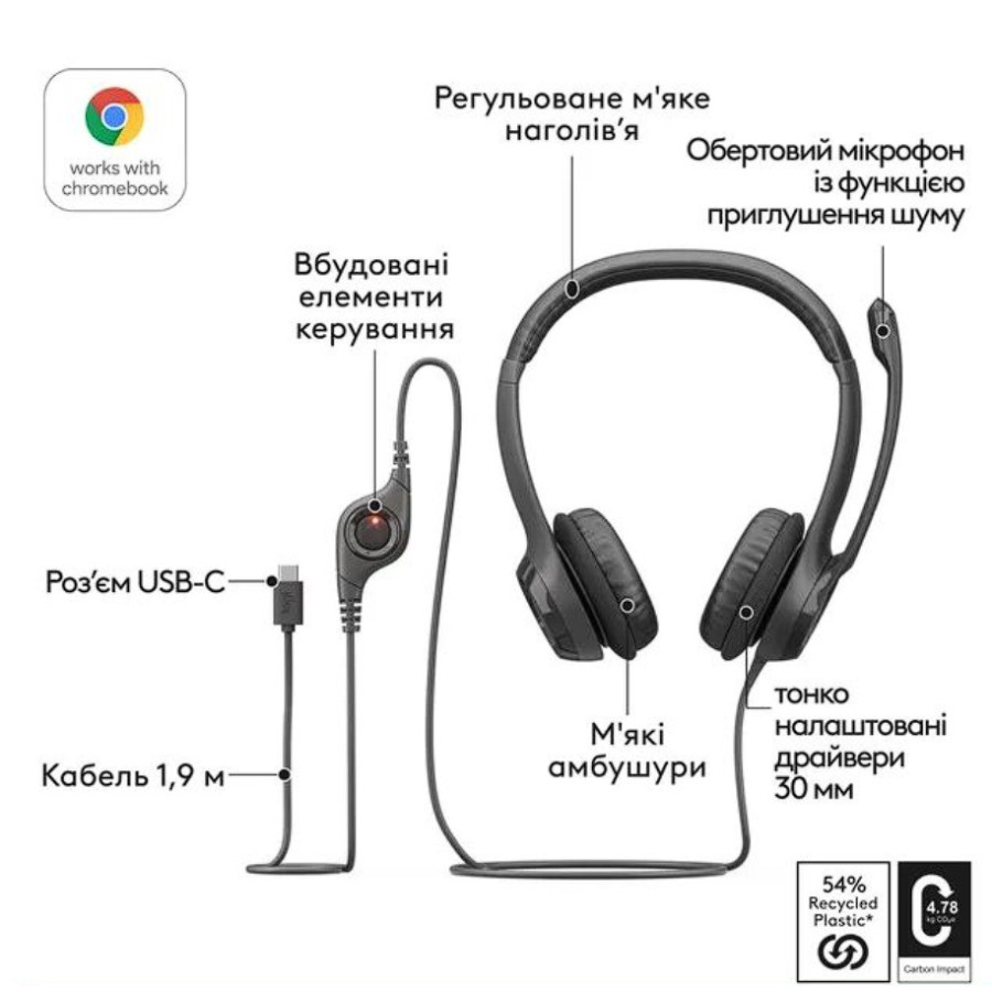 Logitech H390 USB-C Black (981-001576)