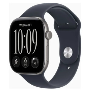 Apple Watch Series 12 GPS 46mm Space Gray Aluminum Case with Navy Blue Sport Band M/L (MJEJ4)