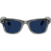 Ray-Ban Meta Wayfarer Gen2 Standard Shiny Transparent Grey Frame/Clear Sapphire Lenses (RW4012 6840MF 53-22)