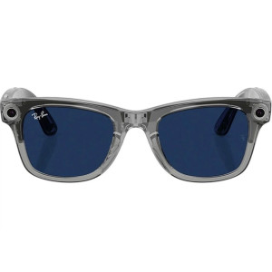 Ray-Ban Meta Wayfarer Gen2 Standard Shiny Transparent Grey Frame/Clear Sapphire Lenses (RW4012 6840MF 53-22)