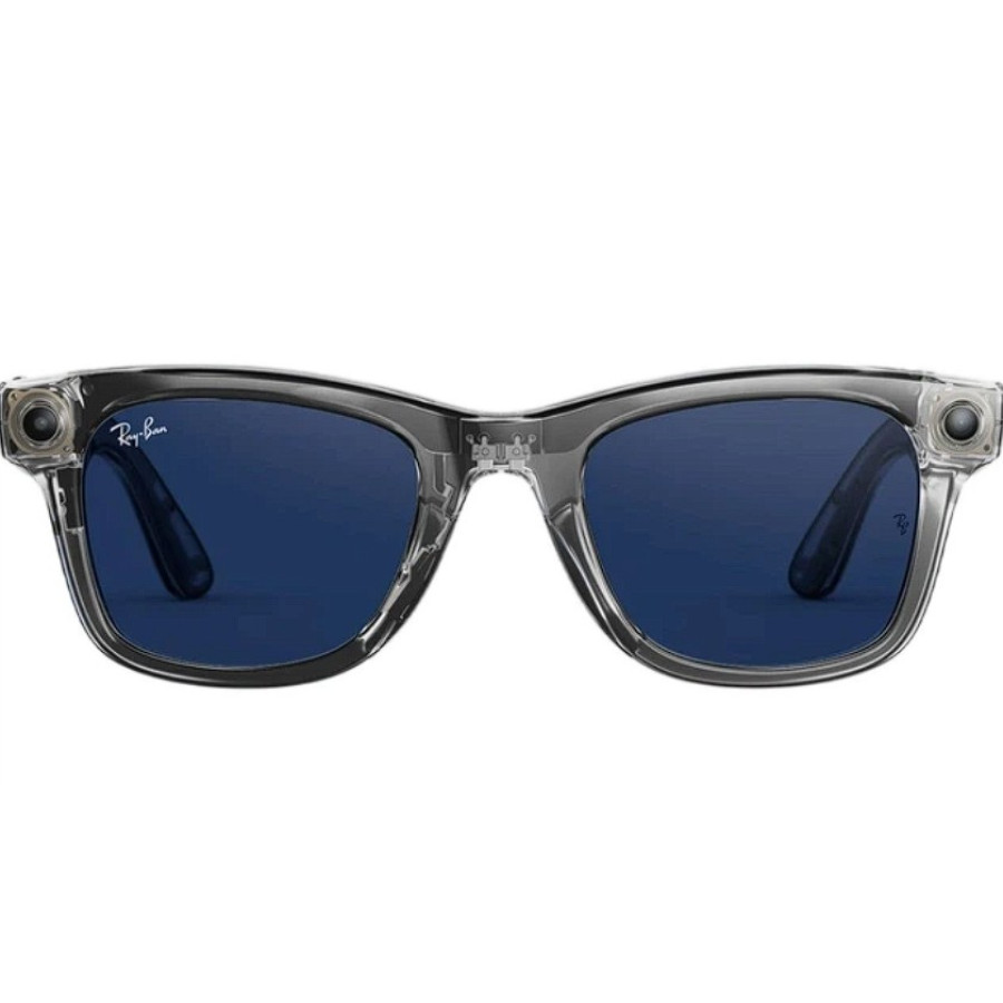 Ray-Ban Meta Wayfarer Gen2 Standard Shiny Transparent Grey Frame/Clear Sapphire Lenses (RW4012 6840MF 53-22)