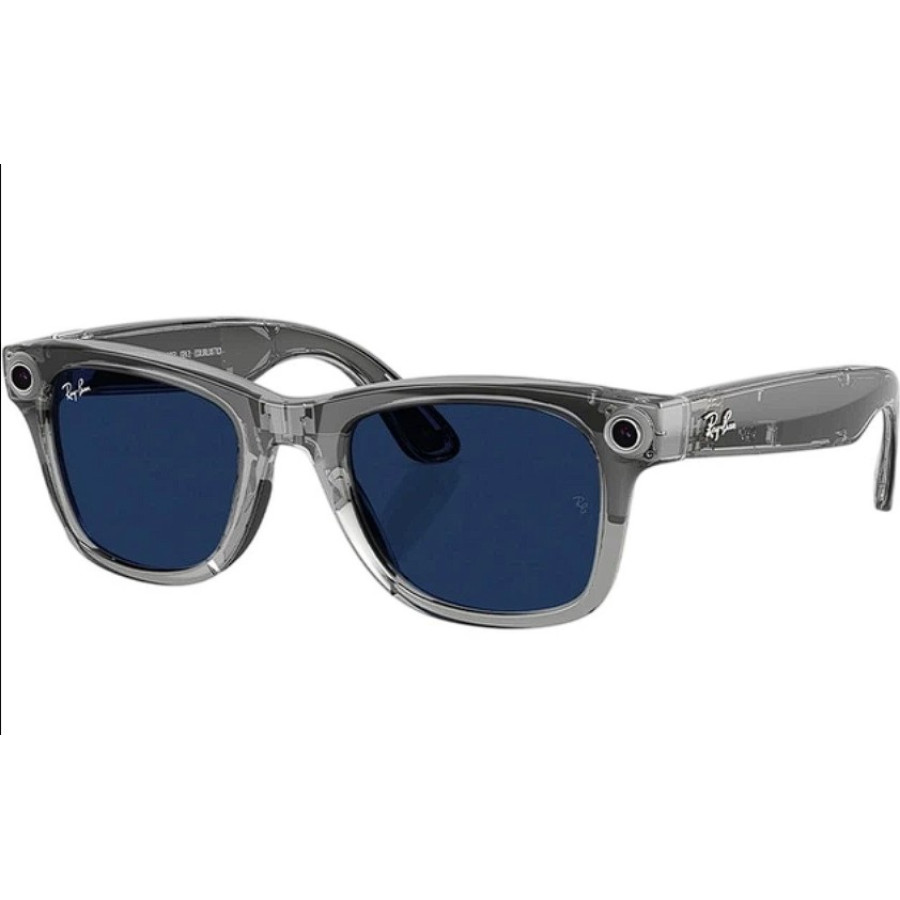 Ray-Ban Meta Wayfarer Gen2 Standard Shiny Transparent Grey Frame/Clear Sapphire Lenses (RW4012 6840MF 53-22)