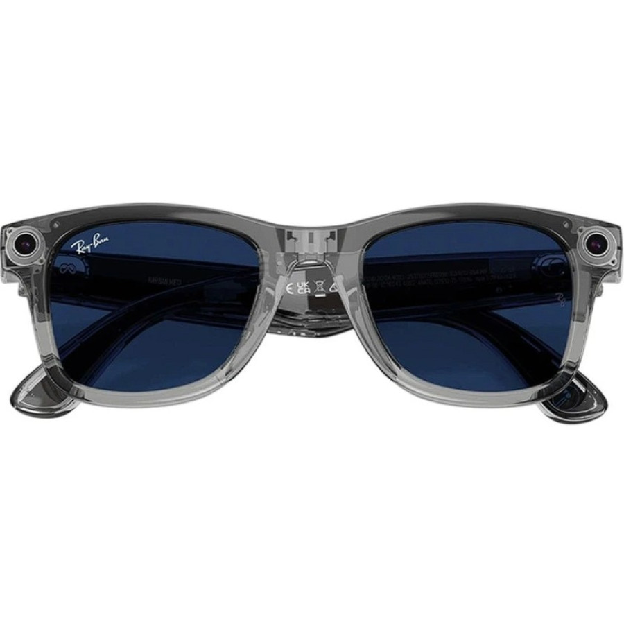 Ray-Ban Meta Wayfarer Gen2 Standard Shiny Transparent Grey Frame/Clear Sapphire Lenses (RW4012 6840MF 53-22)