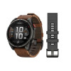 Garmin Fenix 8 Pro 47 mm AMOLED Carbon Gray DLC Titanium with Chestnut Leather Band (010-03198-40)