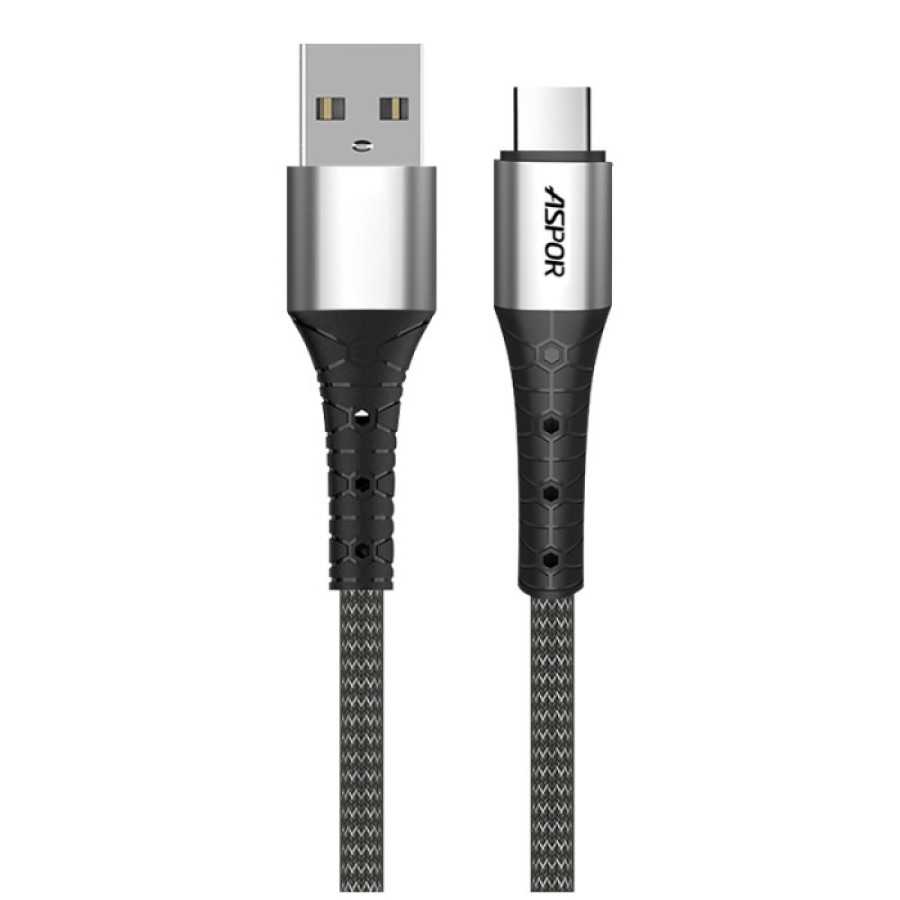 Aspor Кабель A193 USB – Type-C 2.4A/1м- чорний